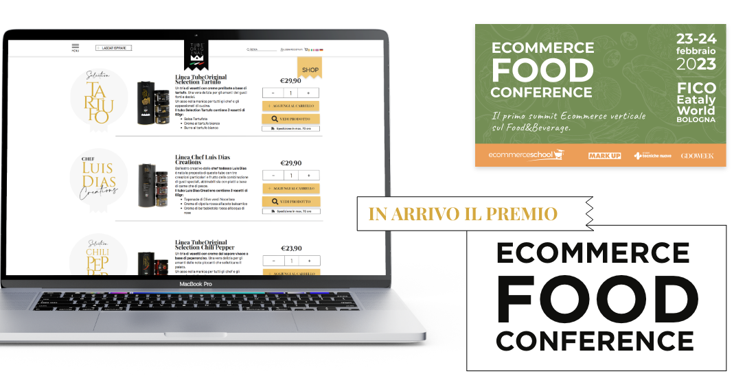 TubeORIGINAL, in arrivo il premio "Ecommerce Food Conference"